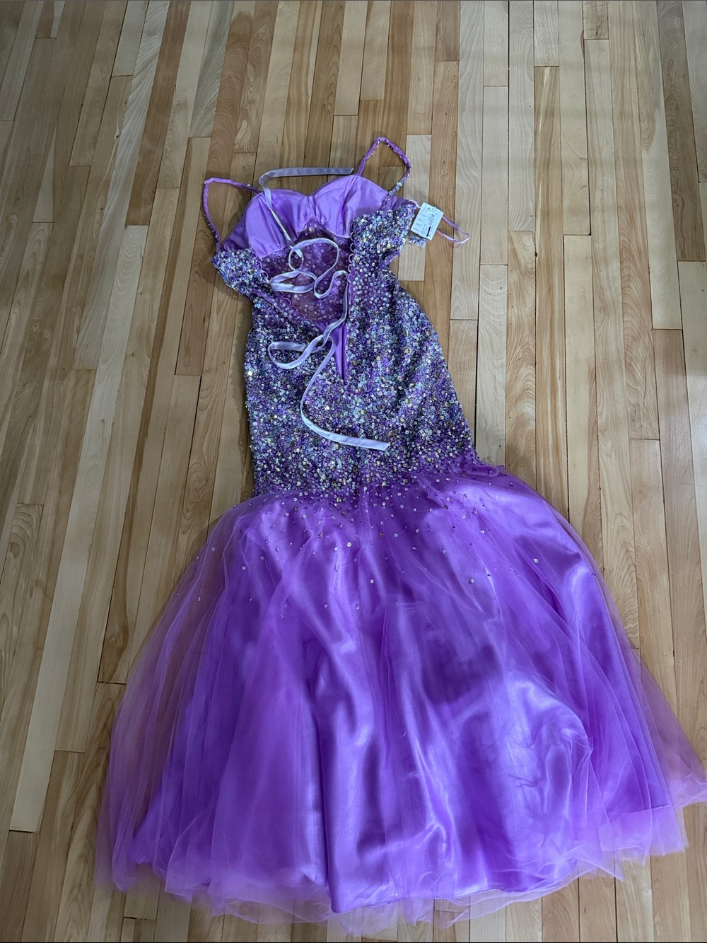 Purple Mermaid Sequin Tulle Dress